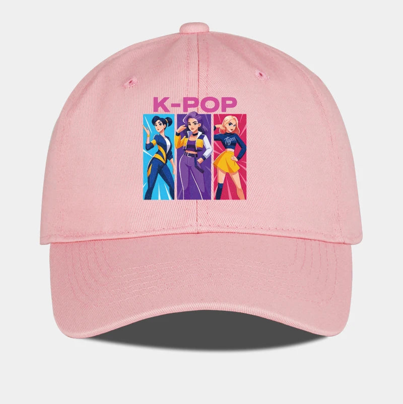 K-POP Girl Group Cartoon Baseball Cap Men Women Casual Adjustable Vintage Dad Hat Y2K Kpop Fan Sun Hat