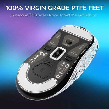Mouse gaming wireless leggero ATTACK SHARK X3, 49g, tri-mode, sensore PAW3395 da 26K DPI, autonomia di 200h, 5 pulsanti programmabili