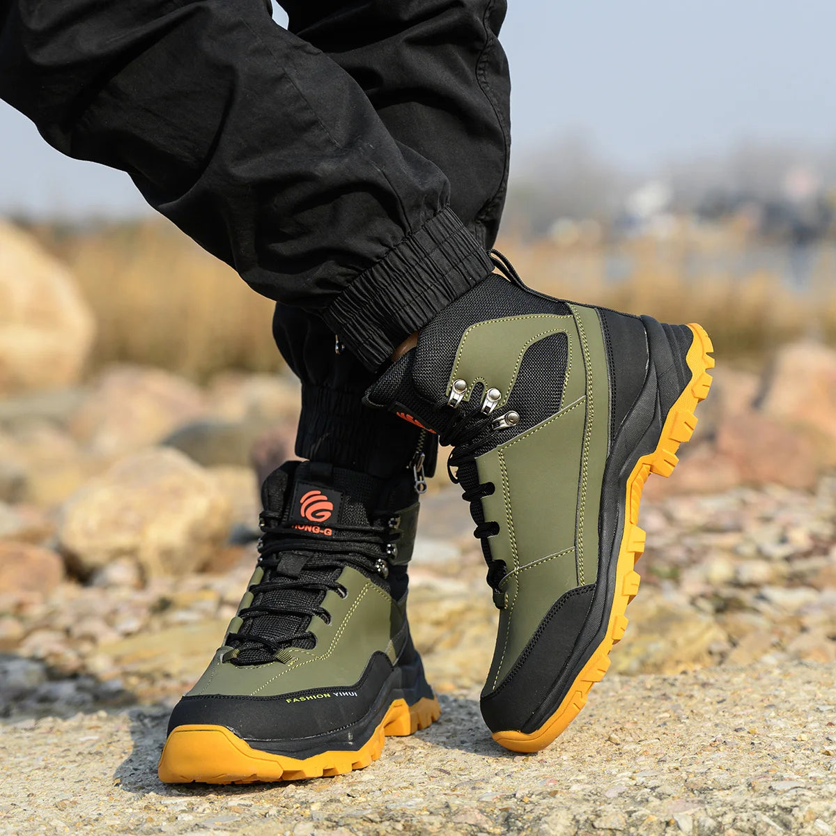 Chaussures de sécurité à embout en acier pour hommes, bottes de travail anti-perforation, chaussures de protection antidérapantes, chaussures de sport pour hommes
