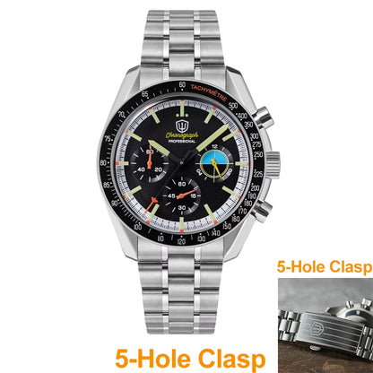 Watchdives WD1863 39mm VK63 Chronograph Watch, OTF Clasp, Sweep Quartz Movement, Sapphire, Luminous, 100m Waterproof