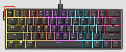 Teclado mecânico gaming com fios AJAZZ NK61 60% RGB hot-swappable, 61 teclas, switch vermelho, mini teclado para PC gamer