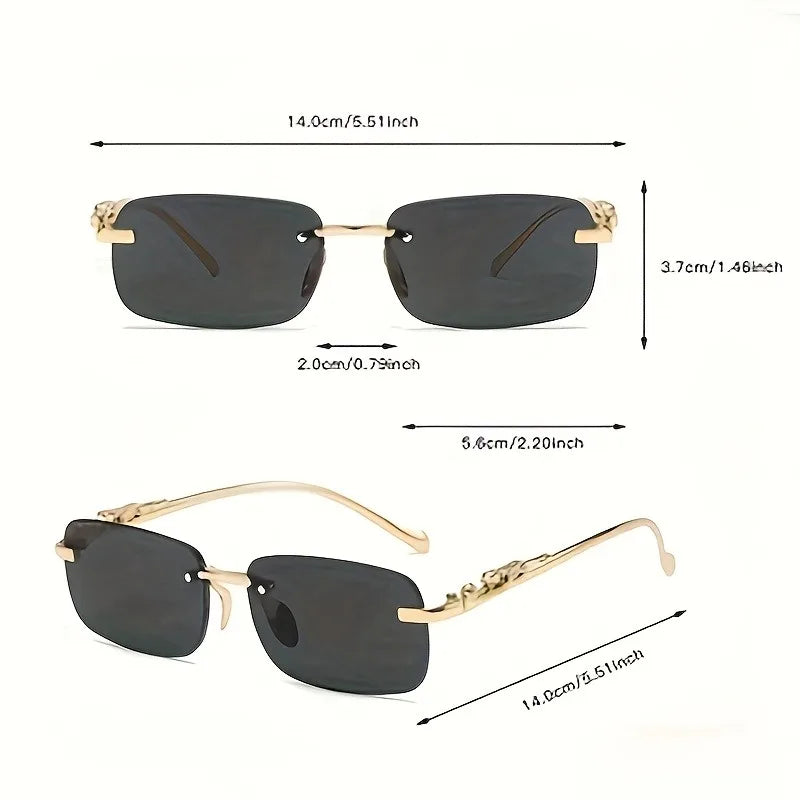 Perfect Fashion Leopard Decor Unframed Men's and Women's Sports Glasses Suitable for Holiday Parties