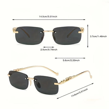Perfect Fashion Leopard Decor Unframed Men's and Women's Sports Glasses Suitable for Holiday Parties