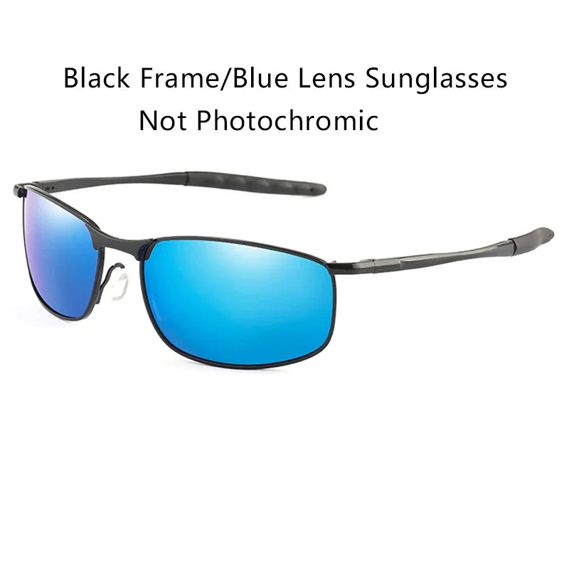 Photochromic Men Polarized Sunglasses Male Metal Square Glasses Driving Sun Glasses UV400 Outdoor Sports Cycling Goggles