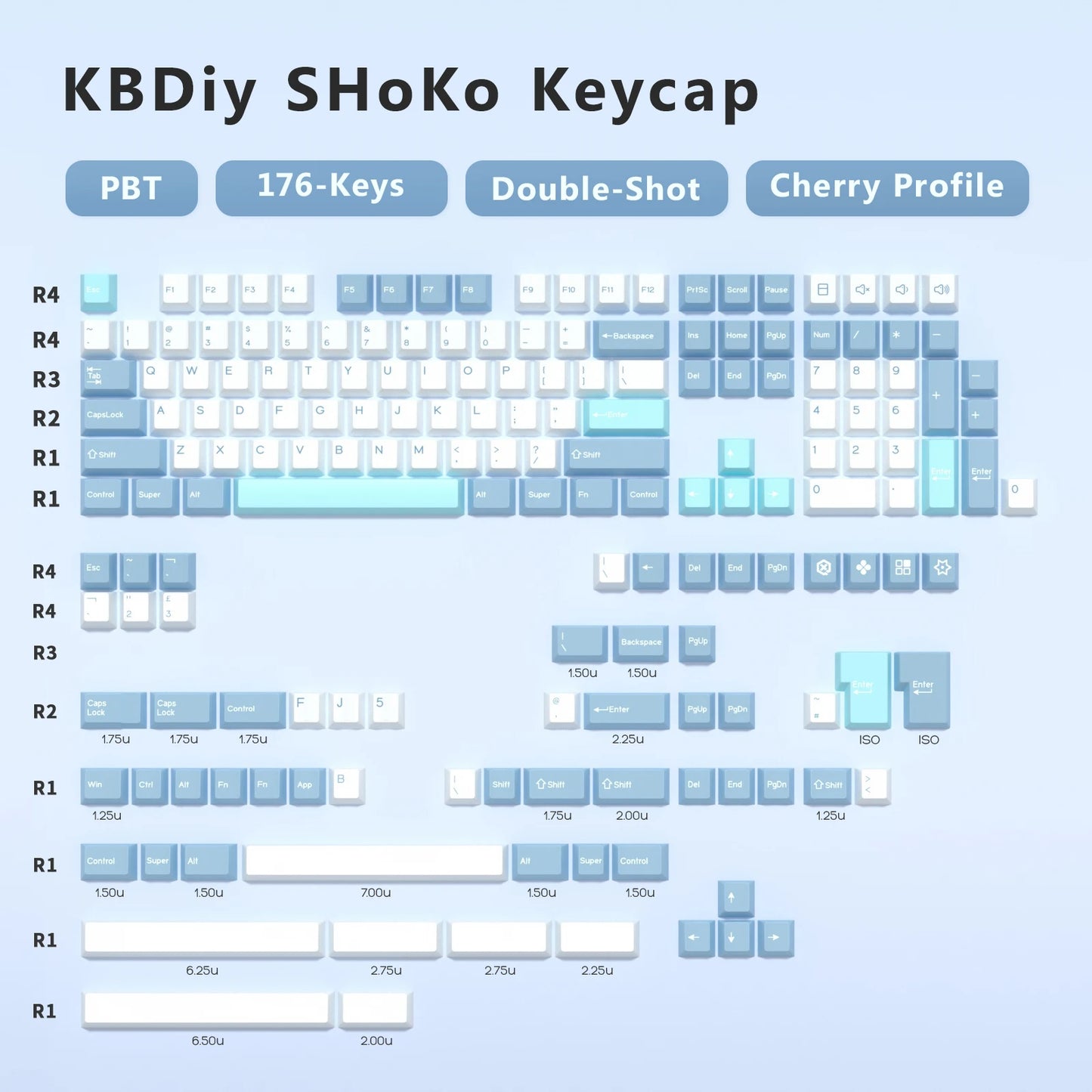 Keycaps KBDiy GMK Illusion perfil Cherry de PBT de doble inyección ISO para kit de teclado mecánico gamer, estilo retro gaming