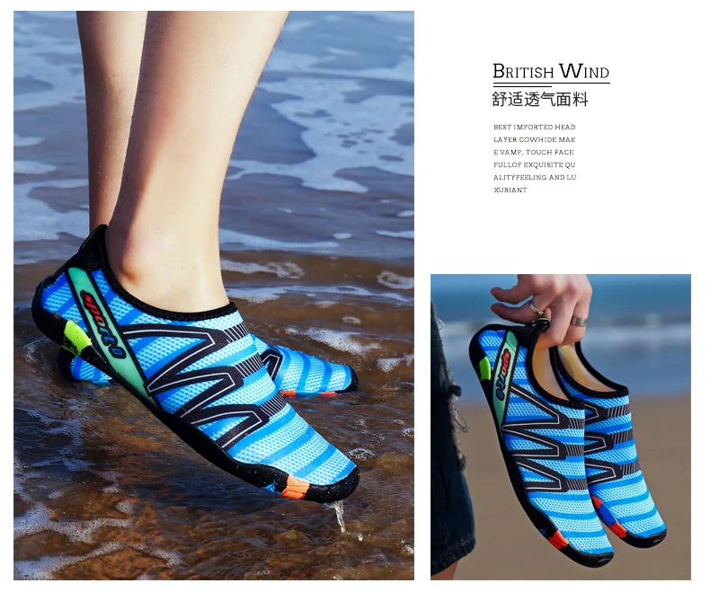 Scarpe da acqua ad asciugatura rapida per spiaggia, unisex, pantofole aqua da nuoto barefoot, scarpe da surf e risalita del fiume, calze outdoor leggere estive