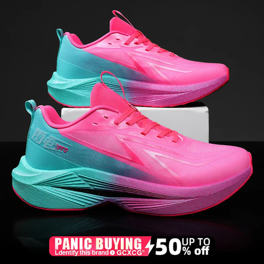 Running Shoes Carbon Plate Specialty Marathon Men's Sports Mesh Breathable Lightweight Women's Athletic Non-Skid Sneakers