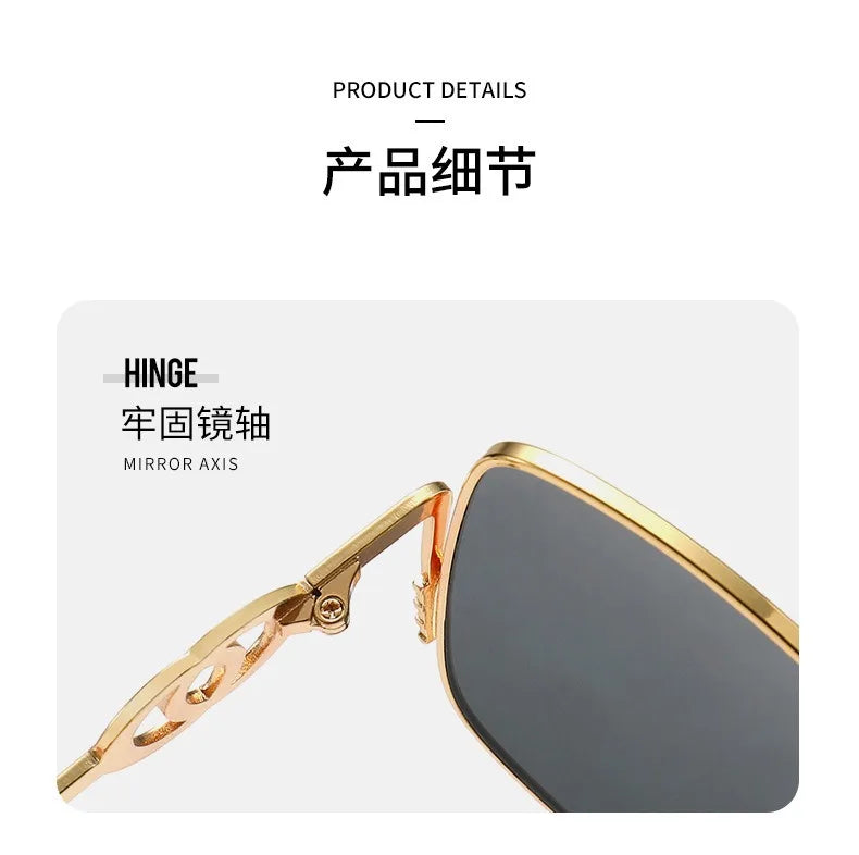 Square Frame Polarized Sunglasses for Men Women Design Fashion Trend Sunscreen Alloy UV400 Sun Glasses Unisex Eyewear 2026