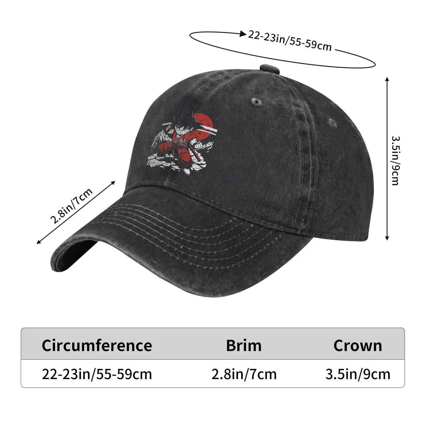 Kid Goku with Power Pole Dragon Ball Baseball Cap Distressed Denim Snapback Hat Men Women Outdoor Summer Adjustable Hats Cap