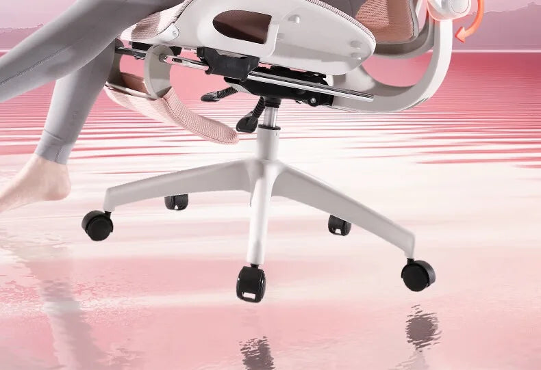 Ergonomic Rattan Office Chair with Massage Design, Sihoo Leather Executive Desk Chair, Folding Swivel Chair with Adjustable Height & Armrests