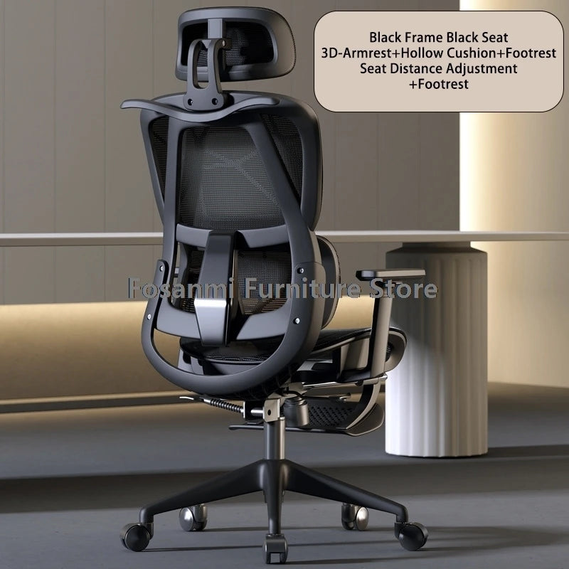 Silla de oficina ergonómica para ordenador con malla transpirable, reposabrazos, soporte lumbar ajustable, reposacabezas y diseño para escritorio, hogar y gaming