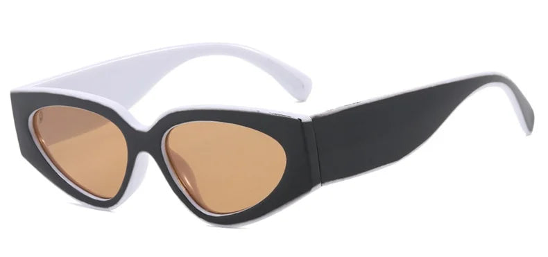 Black White Cat Eye Sunglasses for Women Trendy Vintage Thick Frame Sun Glasses 2025 Classic Shades ladies Goggle