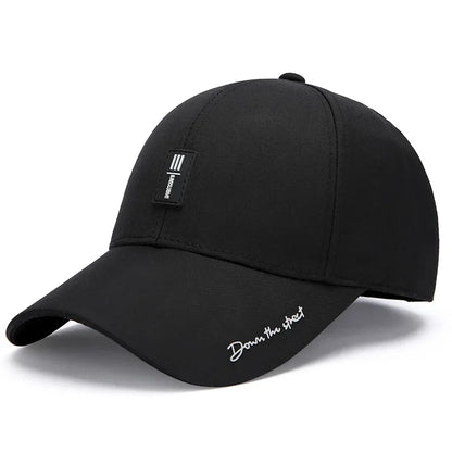 Men's Baseball Hat Hard Top Spring Autumn Big Head Circumference Cotton Cap Sun Protection Dad Cap Adjustable Strap Fishing Hat