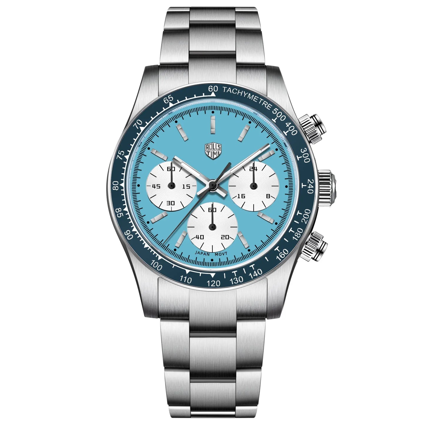 ROSSITIMI Urban Premium Men Quartz Watch Light Luxury Sports Stainless Steel VK63 Tachymeter Luminous 100m Diving Luminous Watch