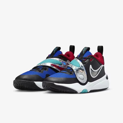 Scarpe da basket da donna Nike con ammortizzazione e suola integrale in gomma, pratiche, nuovo design con velcro, scarpe da basket mid-top resistenti all’usura e durevoli, Team Hustle D11 in colore accattivante per outdoor e tempo libero, Excell