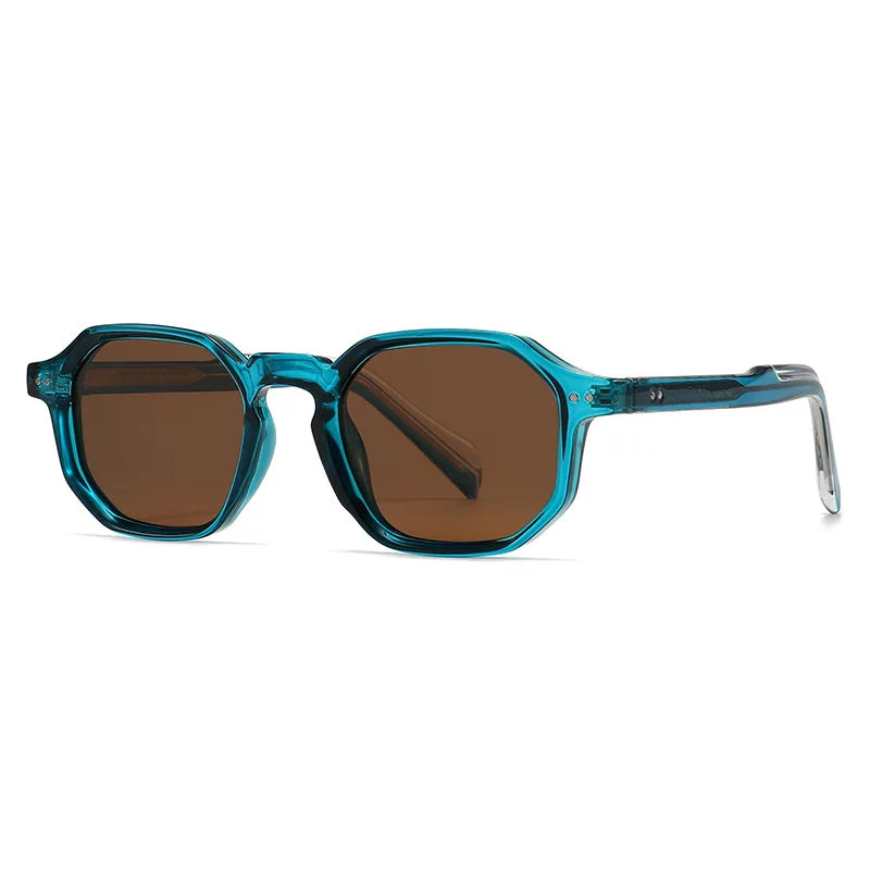 SHAUNA New Polygon Square Men Polarized Sunglasses Retro Rivets Women Blue Green Shades UV400