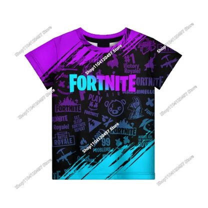 Cartoon Fortnite T Shirt 3D Printed Boys Girls Streetwear Kids Clothes Funny Tshirt O-Neck Summer Tops Birthday Gifts