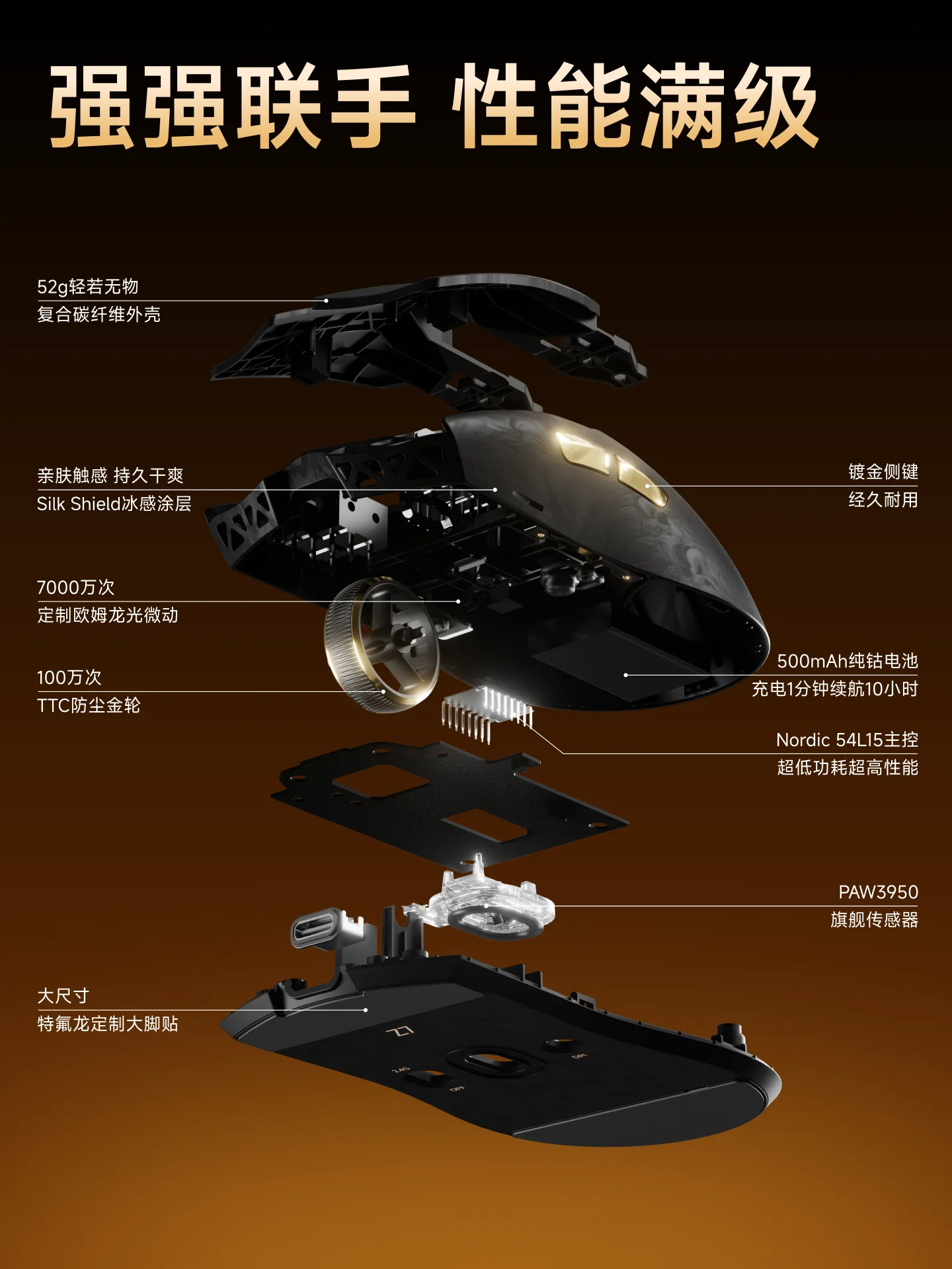 EWEADN Z7 Carbon Fiber Wireless Mouse Paw3950 Dual 8k Lightweight Mid-Sized Ergonomic Esports Gaming Mouse for FPS Pc Accessory