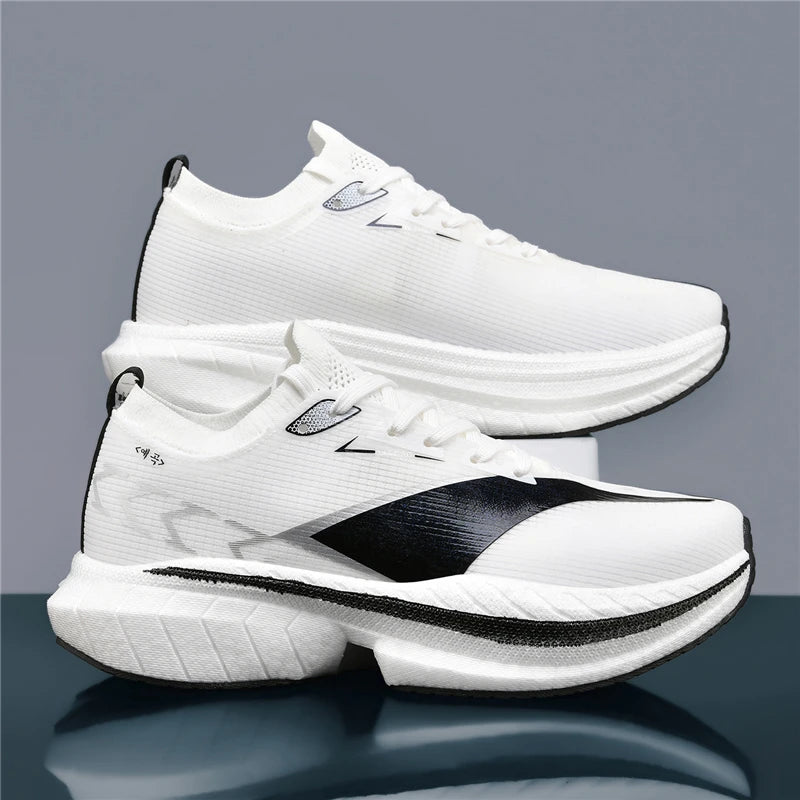 Ténis de corrida Air Cushion para homem, ténis masculinos, ténis de maratona com sola de carbono, ténis de jogging, calçado desportivo para atividades ao ar livre, ténis casuais para homem