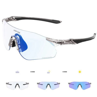 Kapvoe New Outdoor Running Cycling Glasses Bike Photochromic Sunglasses Women Eyewear Men Sports Marathon Bicycle UV400 Goggles