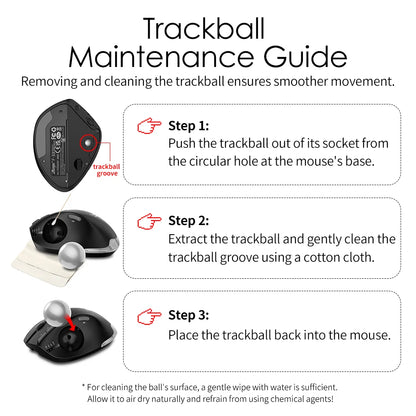 Lefon F33 Bluetooth Ergonomic Trackball Mouse, Rechargeable Wireless Trackball Mouse with Bluetooth & 2.4G, 4800 DPI Ergonomic Rollerball Mouse for PC, Office & Drawing