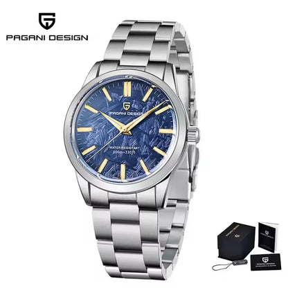 PAGANI DESIGN 40MM Meteorite Dial Men's Quartz Watches Luxury Business Sapphire 316L Stainless Steel 100M Waterproof Watch for Men