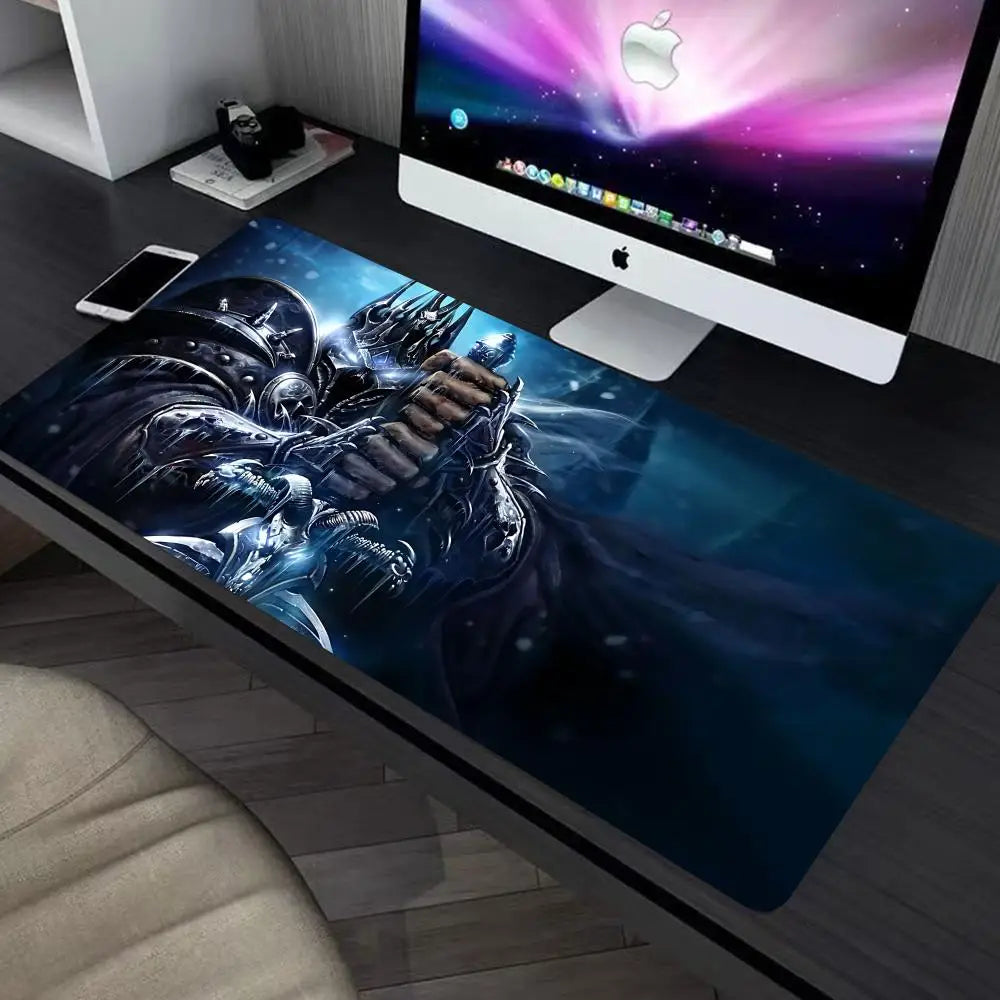 World of Warcraft anime XXL gamingmuismat-deskmat met vergrendelde rand, toetsenbord- en muismat voor kantoor, gamer-computeraccessoires HYBXXC