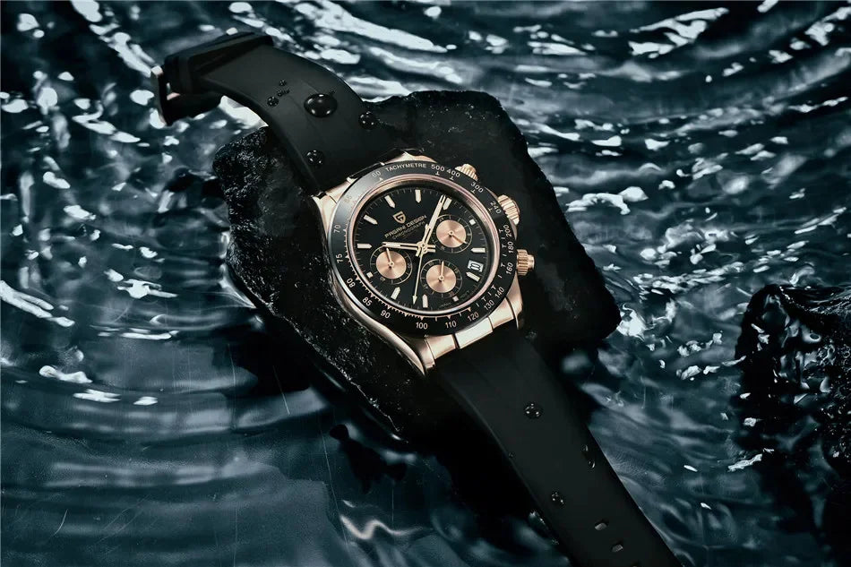 Novo Original PAGANI DESIGN PD-1664 Relógio de Pulso de Luxo para Homem, Movimento de Quartzo Japonês VK63, Safira, Cronógrafo Resistente à Água, Dourado