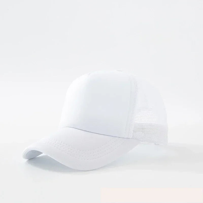 Custom Hat with Logo Printing Polyester Mesh Trucker Hat Adjustable Dad DIY Logo Baseball Cap for Men Women