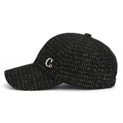 Metal M Patch Baseball Cap Black Elegant Man Hat Lightweight Adjustable Sun Hat For Women Female