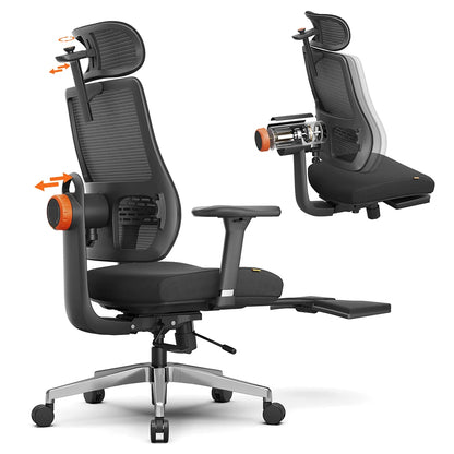 NEWTRAL MagicH-BPro Ergonomic Office Chair with Footrest, Auto-Following Backrest, Adjustable Lumbar Support, Executive Mesh Chair