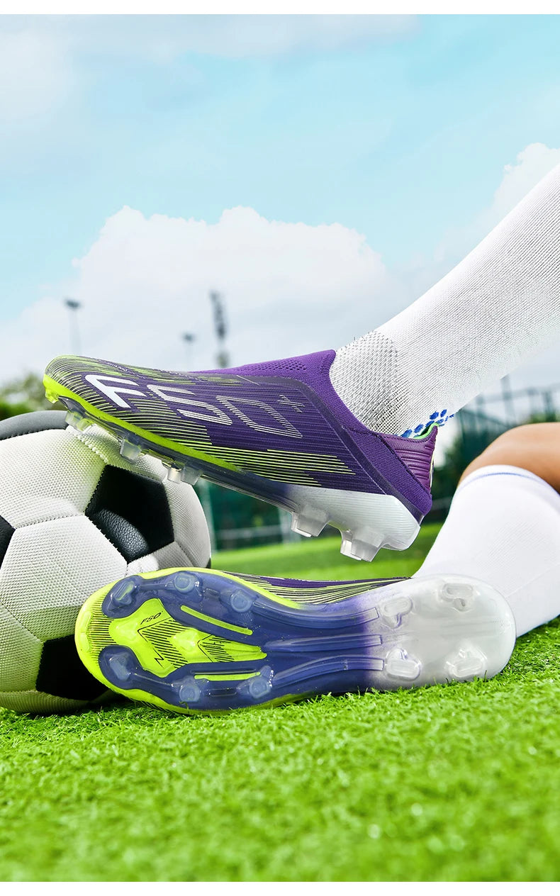 Męskie trampki z kolcami do trawy – wysokiej jakości buty piłkarskie do futsalu i piłki nożnej, antypoślizgowe, do użytku w pomieszczeniach, bestsellerowe, z wysoką cholewką, do użytku na zewnątrz