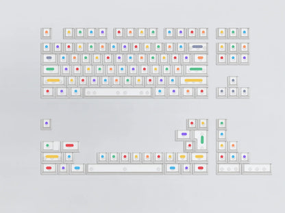 Aifei GMK Dots Keycaps 122 Keys Fog Translucent ABS Double Shot Cherry Black White for Mechanical Keyboard Mad 60he 68he Game PC
