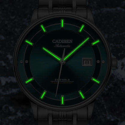 CADISEN Mechanical Wristwatches MIYOTA 9015 Movement Automatic Ultra-thin Watch Sapphire Waterproof Rose Gold Business Watches