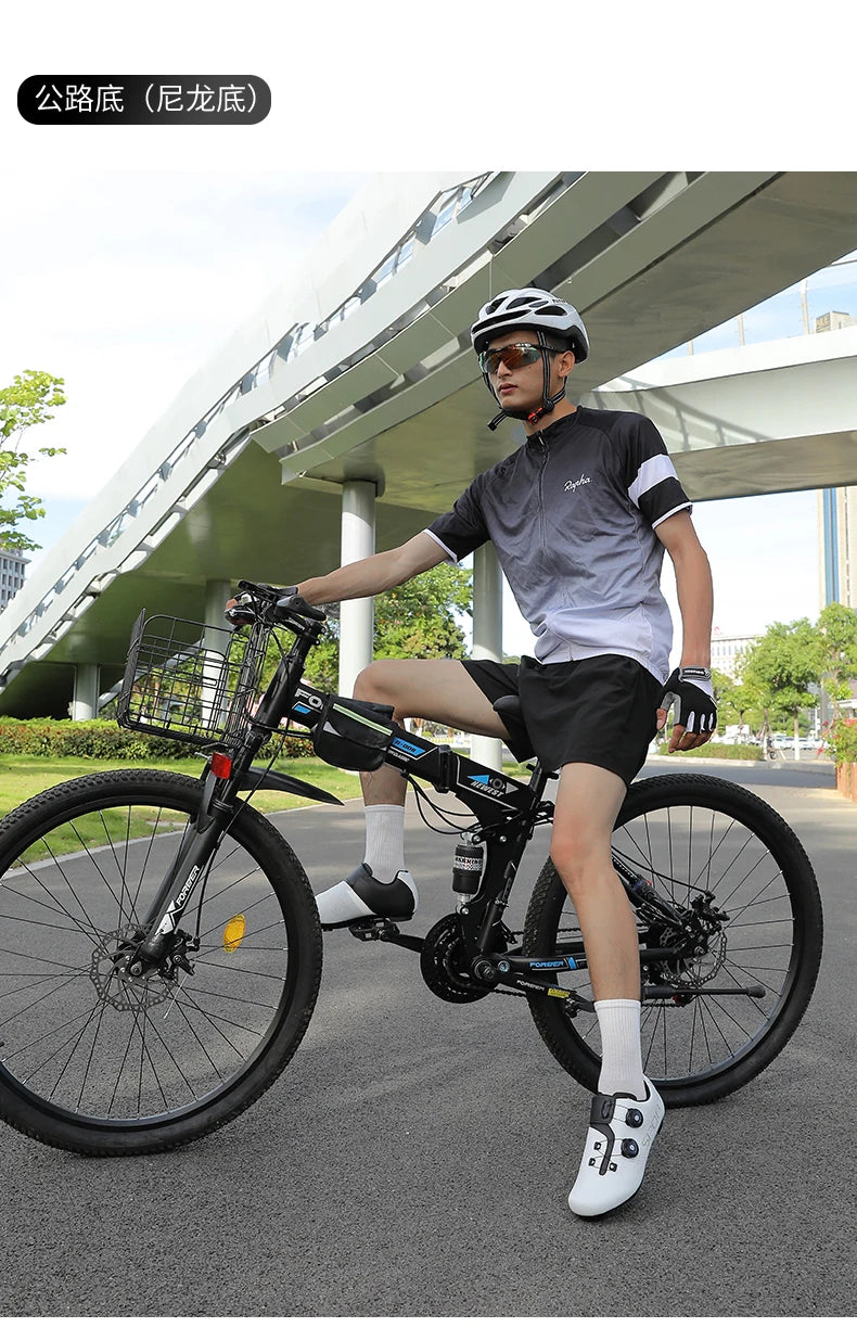 Ultra-Light Cycling Shoes, Breathable and Lightweight, SPD-Compatible Hard Soles for Road Mountain Bike Competition Training