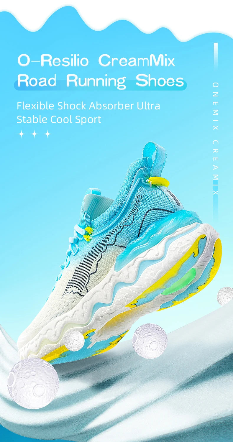 ONEMIX 2024 Nuovo stile colore O-Resilio CreamMix Scarpe da running su strada da uomo, leggere e ammortizzate, sneakers da allenamento outdoor da uomo