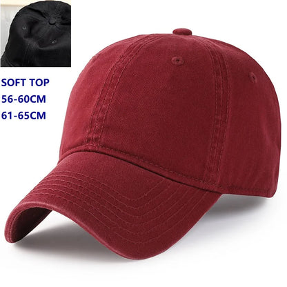 Men Women Oversize XXL 100% Cotton Baseball Cap,Large Baseball Hat for Big Heads 56-63cm(23.5"-25.5"),Adjustable Plain Dad Cap