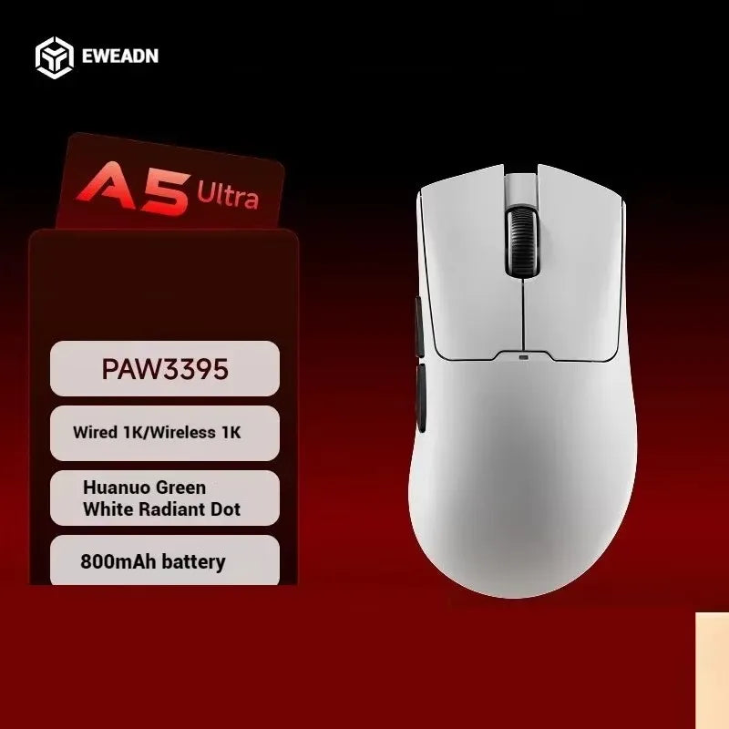 EWEADN A5 Pro Ultra wireless Lightweight Mouse Three-mode Paw3395/3311 22K/26KDPI Low Latency Gaming Mouse