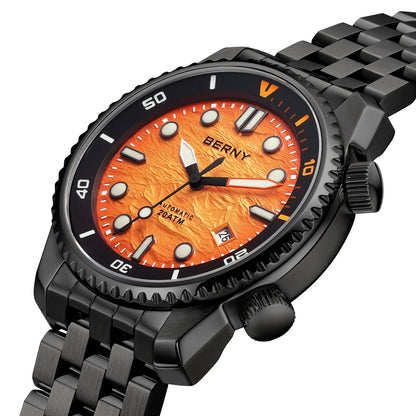 BERNY 20ATM Automatic Men's Watch Diver Sports Diving Watches Luxury Sapphire 316L Stainless Steel Mechanical Waterproof Watches