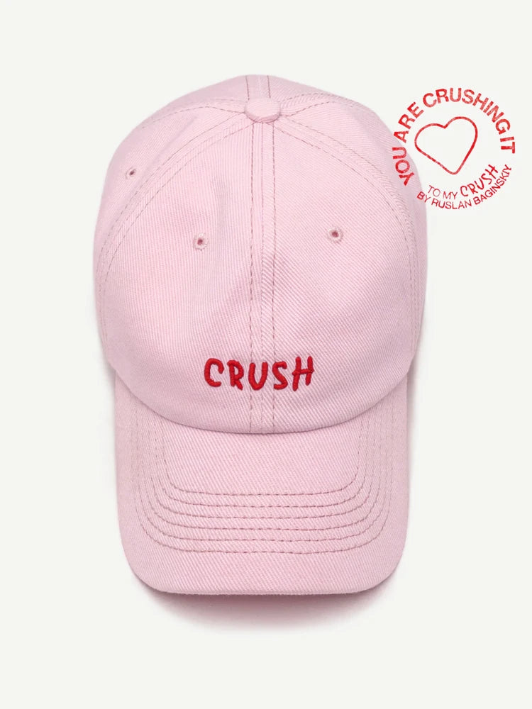 New Arrival Unisex Embroidery "crush" Baseball Caps Black Embroidered Initials Dad Hat 100% Cotton Baseball Caps for Four Season