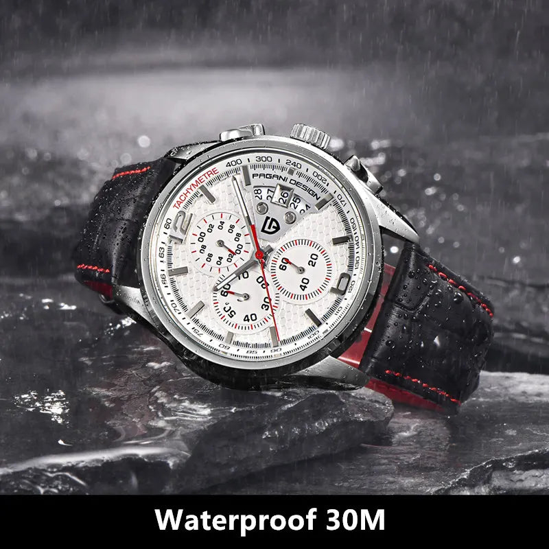 Orologio cronografo PAGANI DESIGN da uomo al quarzo multifunzione, stile militare da pilota