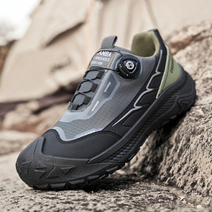 Sneakers da trekking da uomo con fibbia girevole, scarpe da escursionismo con suola spessa per attività all’aperto, scarpe sportive da uomo, comode e antiscivolo, ideali per arrampicata e passeggiate