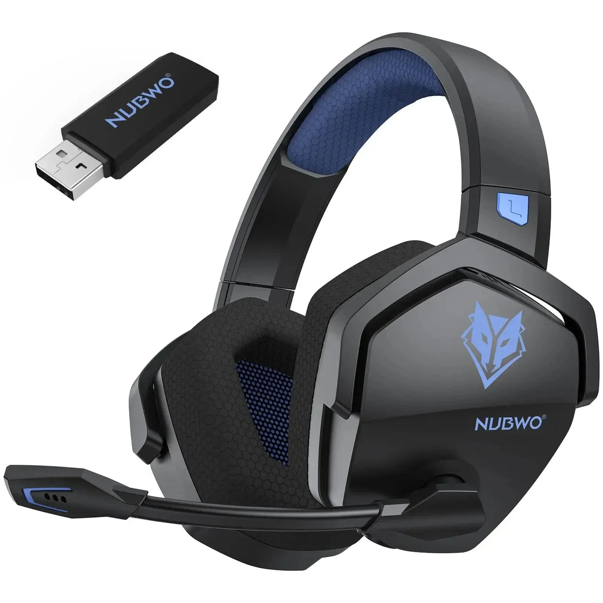 NUBWO G06 Double Casque Gamer Sans Fil 2.4GHz Bluetooth 5.3 avec Micro pour PS5 PS4 PC Mobile Switch, Casque Stéréo pour Joueurs