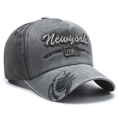 New Hat Spring and Summer European and American Sunscreen Baseball Cap Men's Washed Old Outdoor Casual Cap Women's Retro Sun Hat