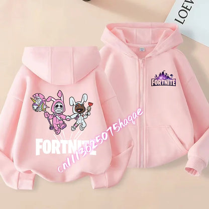 New Fortnites Children Hoodies Coat Cartoon Game Character Printed Zip Up Hoodie Child Autumn Jacket Winter Kids Boys Clothes