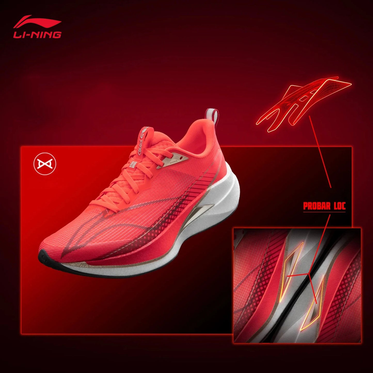 LI-NING RED HARE 9 PRO Men's Running Shoes BOOM FIBER Reflective Lightweight Racing Training Running Shoes ARPW001