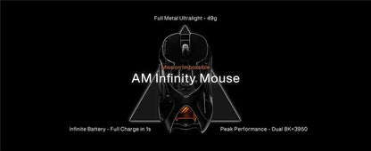 Ratón gaming inalámbrico Angry Miao Infinity de metal ultraligero hueco, intercambiable en caliente, PAW3950, doble 8K, con cable y trimodo