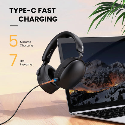 Auriculares inalámbricos Bluetooth 5.4 Oneodio SuperEQ A200 con ANC – Auriculares circumaurales con cancelación de ruido, micrófono ENC, audio Hi-Res y control desde app