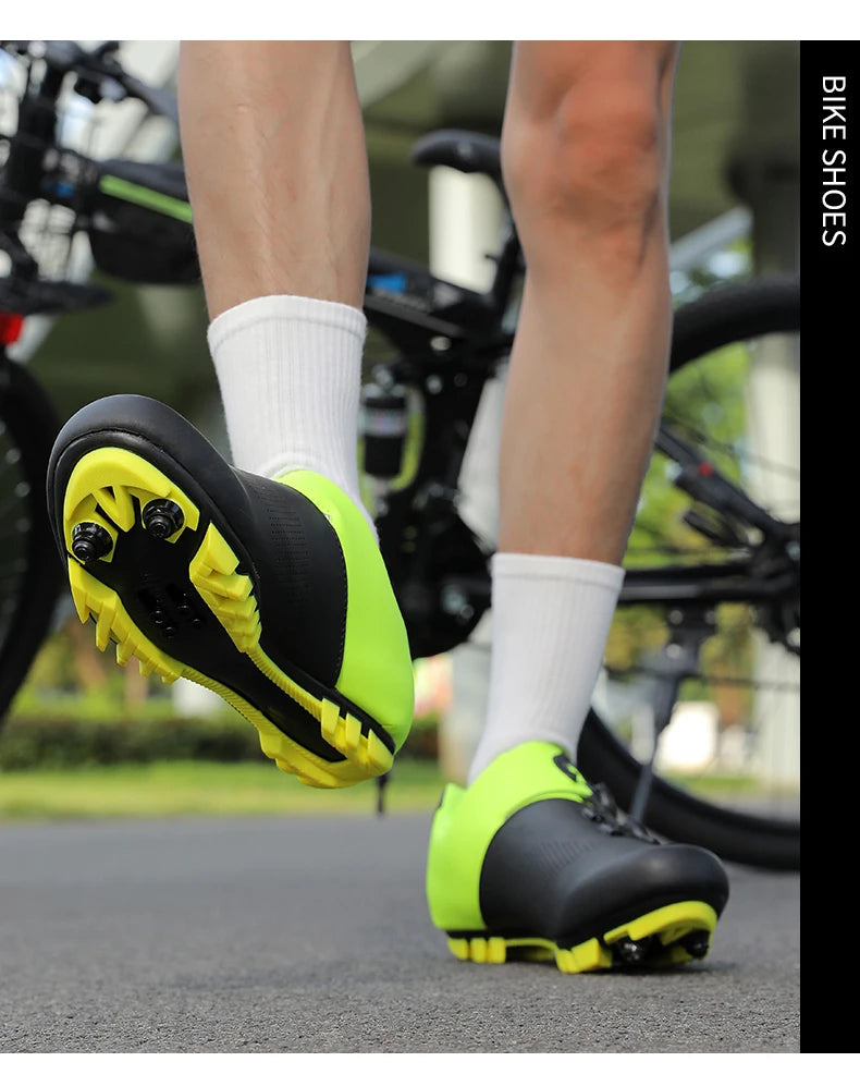 Ultra-Light Cycling Shoes, Breathable and Lightweight, SPD-Compatible Hard Soles for Road Mountain Bike Competition Training