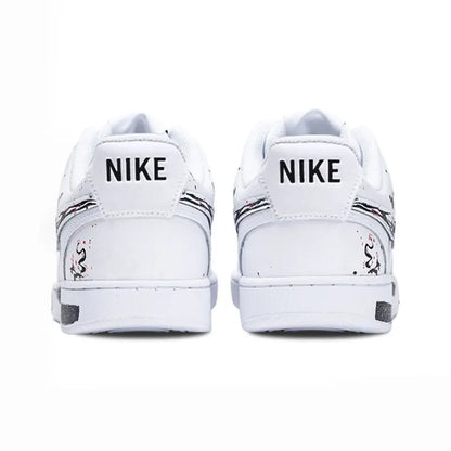 Personalizované tenisky Nike Court Vision 1 Low s efektom „ink wash“ v čínskom štýle so škvrnami, odolné proti opotrebeniu, pánske skateboardové topánky